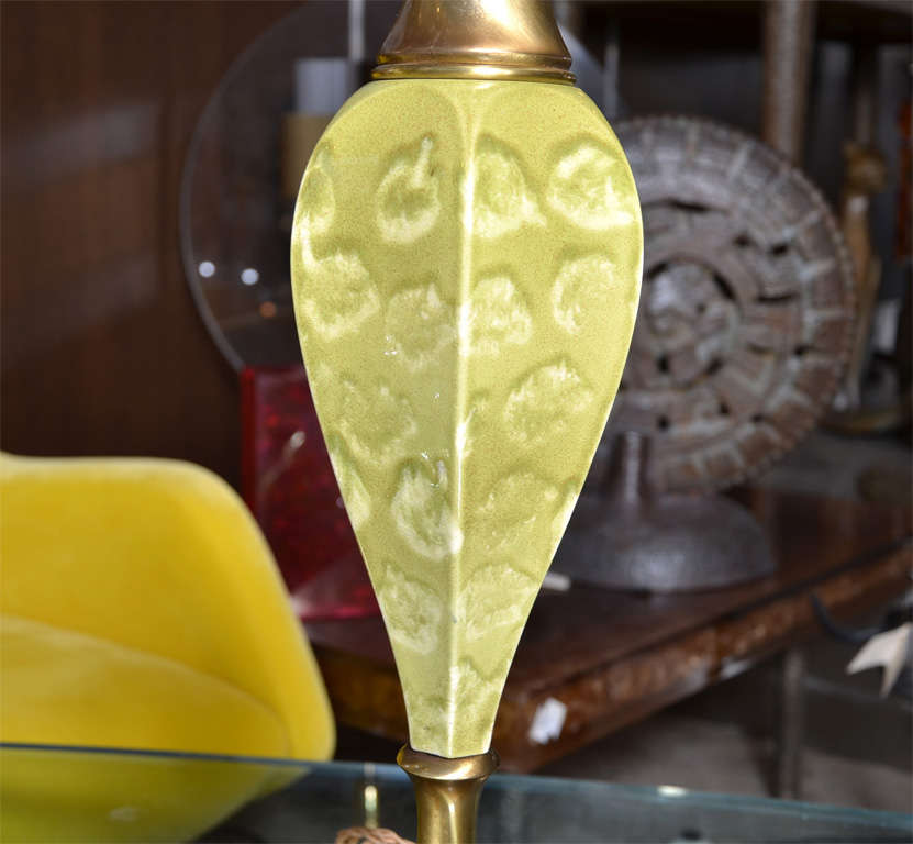 Laiton Lampes céramique des années 1940 en vente