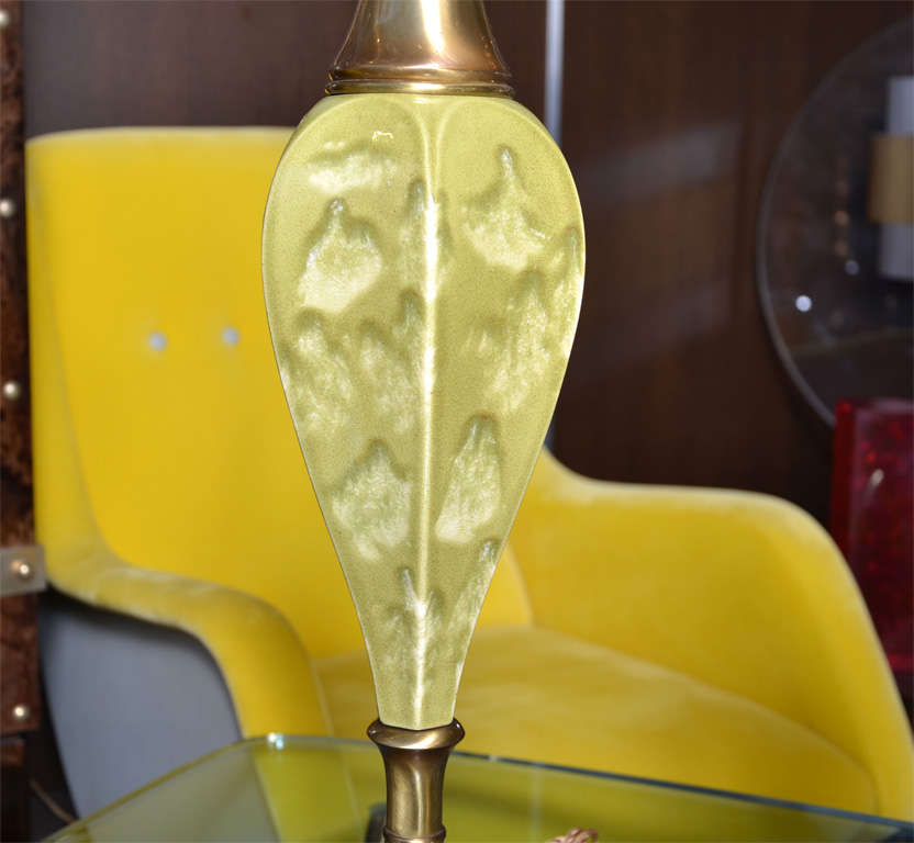 Brass 1940s Ceramic Lamps For Sale