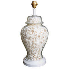 Vintage Nice Glass Lamp with Coral Insert