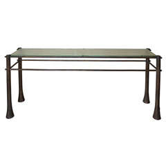 Large 1970
s Console  with carved glass