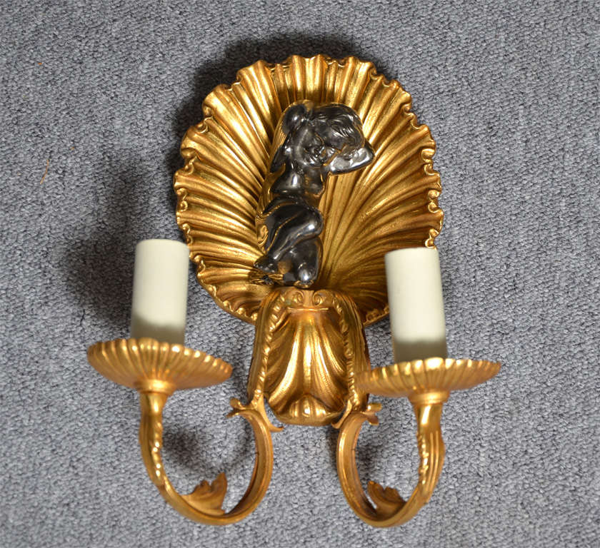 French Great Pair of Bagues Sconces For Sale