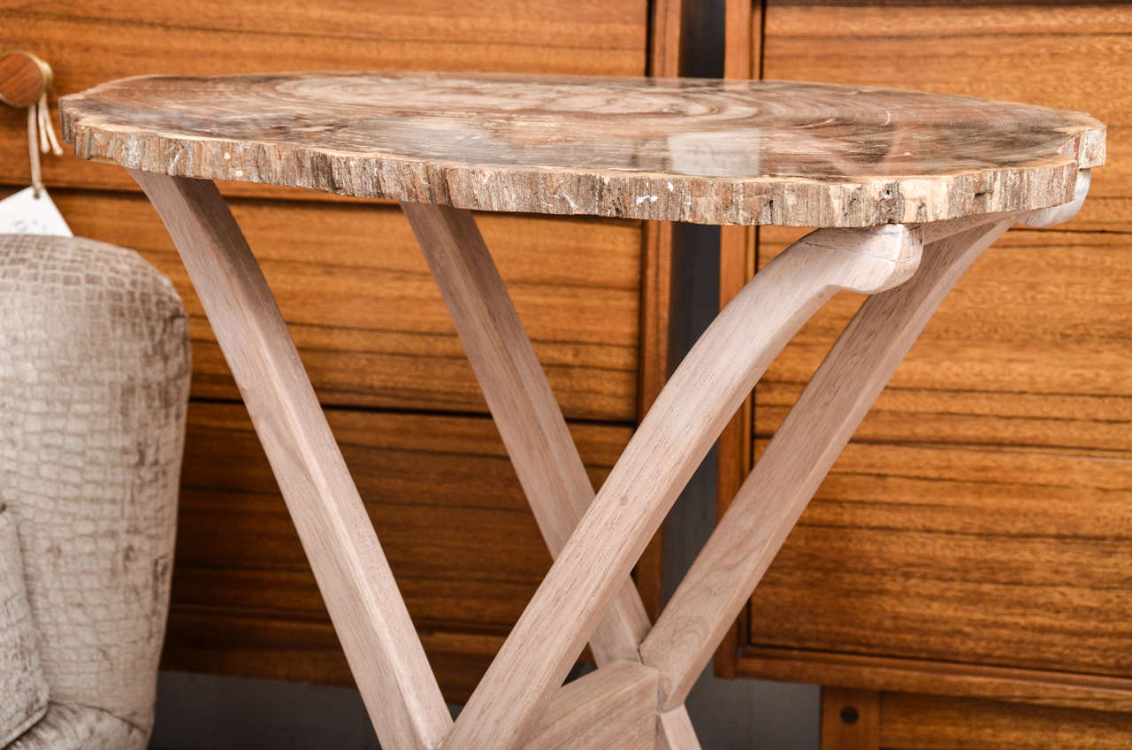 Petrified Wood Top Table In Excellent Condition In Bridgehampton, NY