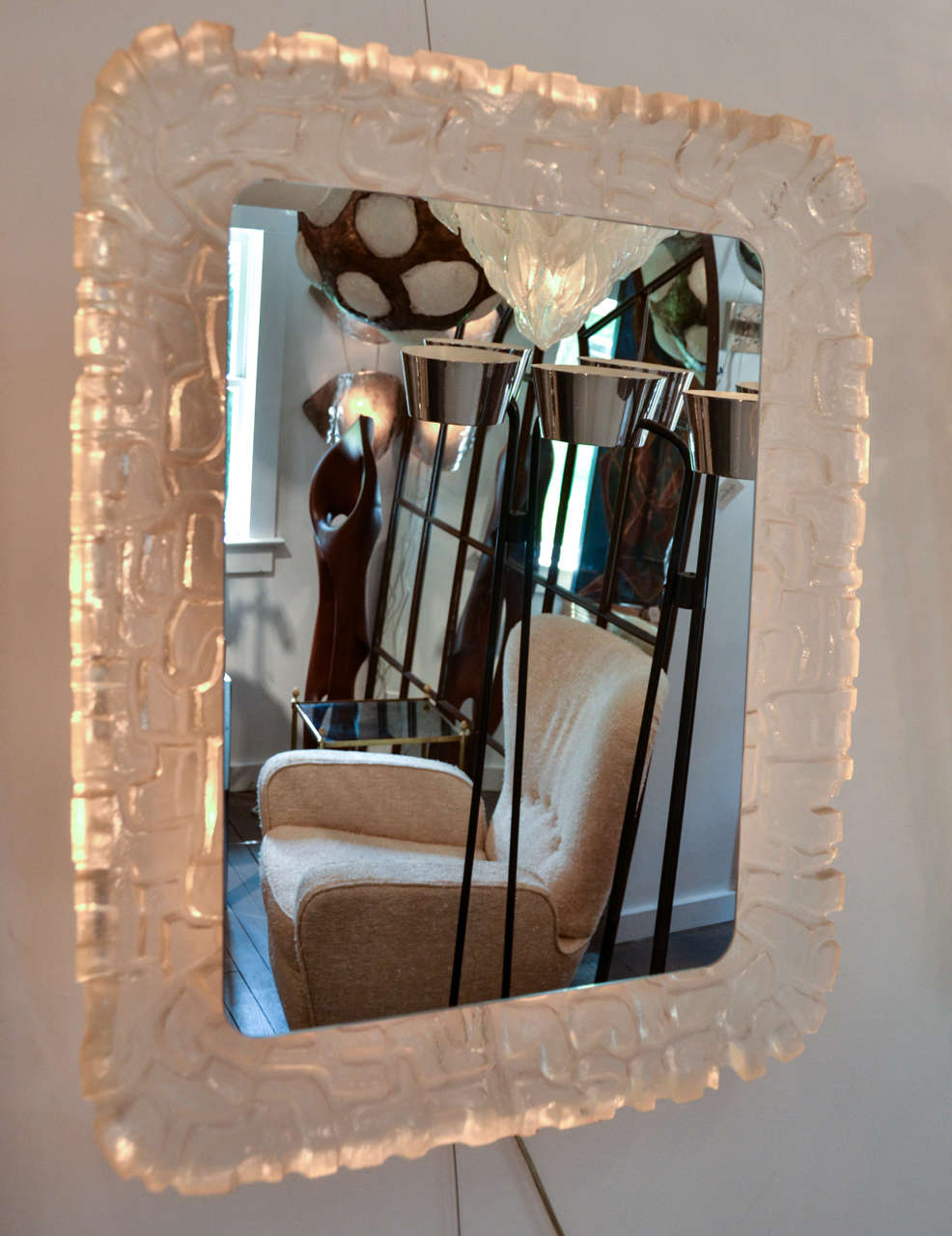 Resin Surround Back Lighted Mirror at 1stDibs