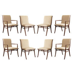 T.H. Rosjohn Gibbings Sabre Leg Dining Chairs, Set of 8