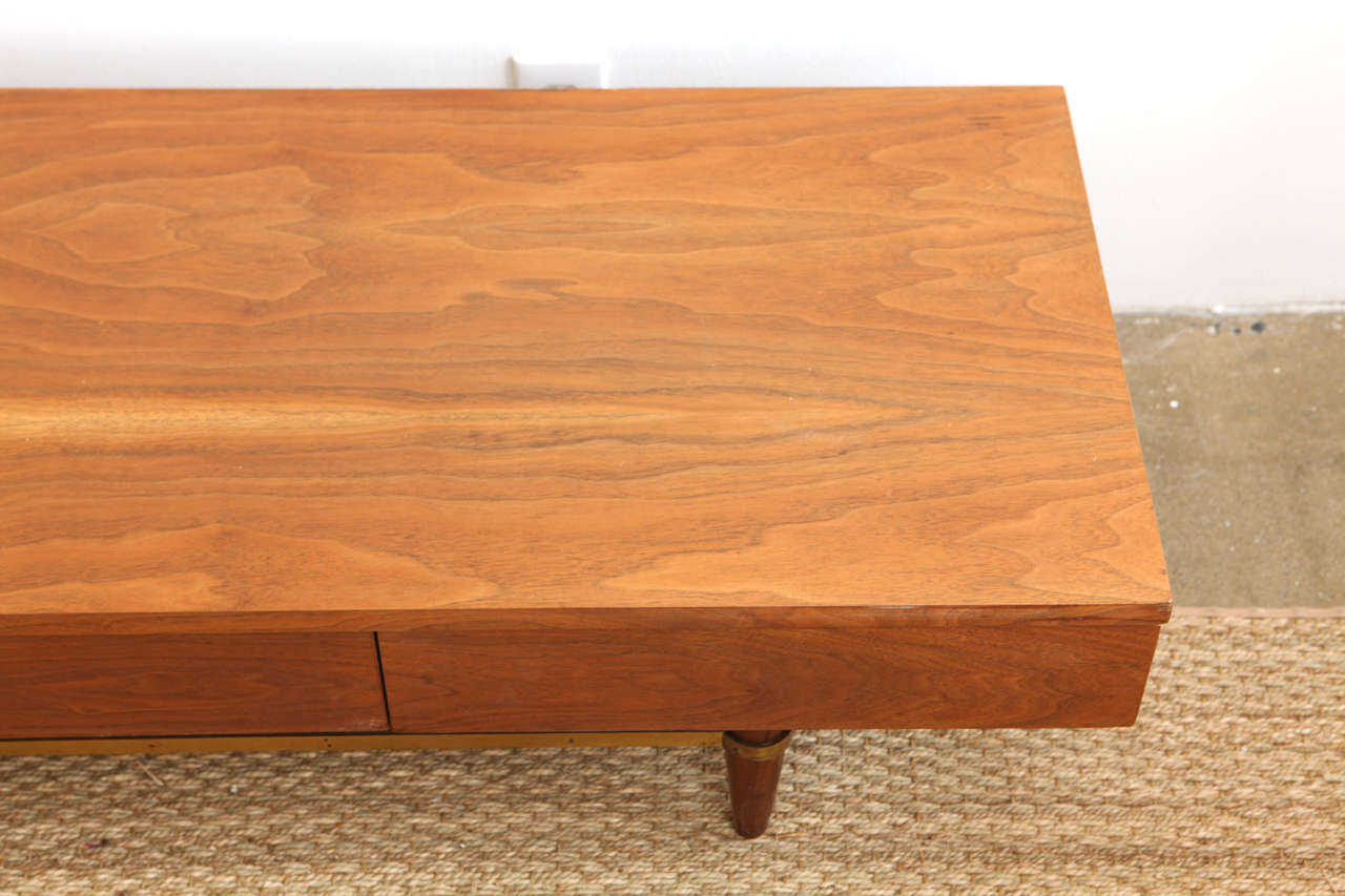 Walnut American of Martinsville Coffee Table w/ Drawers