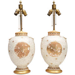 Pair of large Japanese Satsuma vases