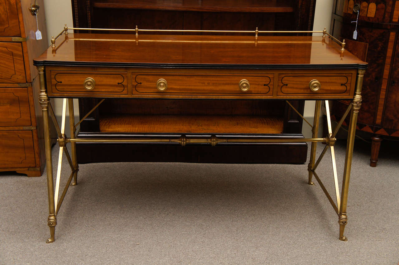 American Kittinger rosewood and brass desk