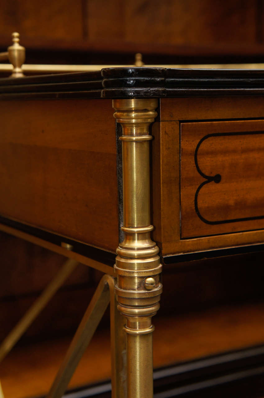 Brass Kittinger rosewood and brass desk
