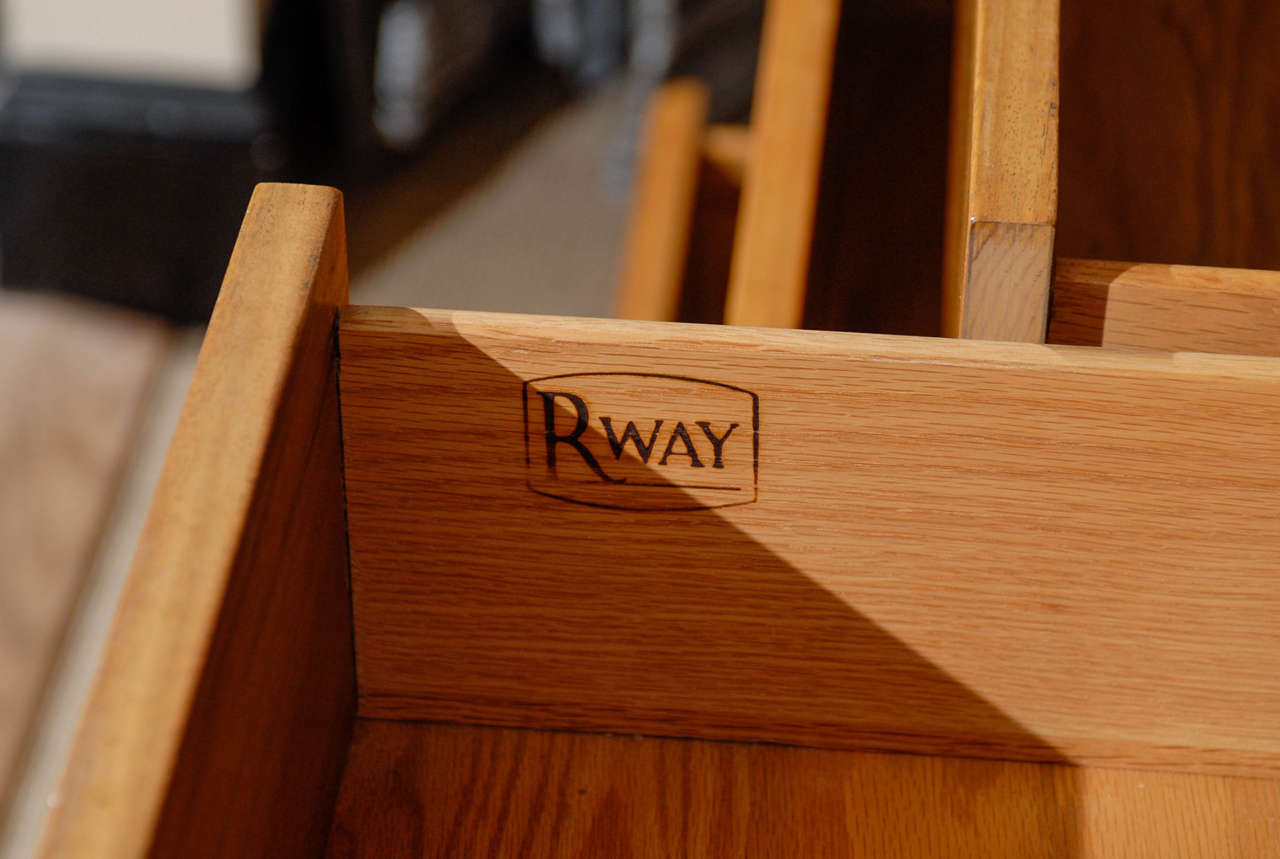 Wunderschöne Rway-Kommode mit sechs Schubladen aus blondem Mahagoni und Vogelaugenahorn im Angebot 2