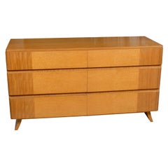 Gorgeous Rway Six-Drawer Chest in Blonde Mahogany and Bird's-Eye Maple
