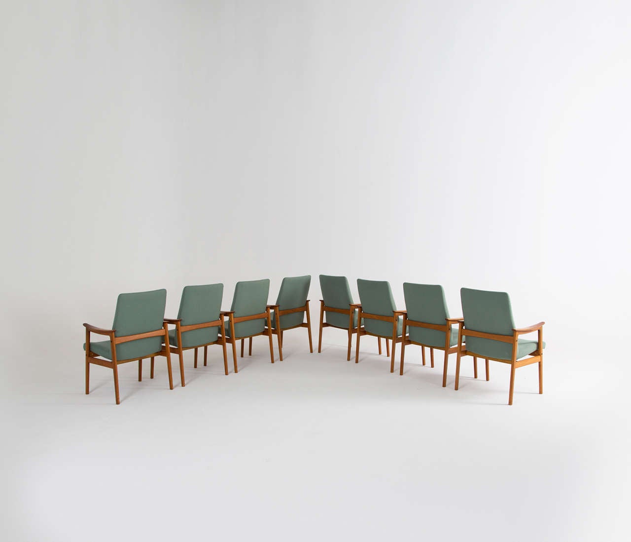 Scandinavian Modern Set of Eight Danish Dining Chairs
