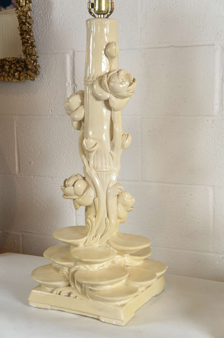 Pair of Serge Roche Plaster Lamps In Excellent Condition For Sale In Hudson, NY