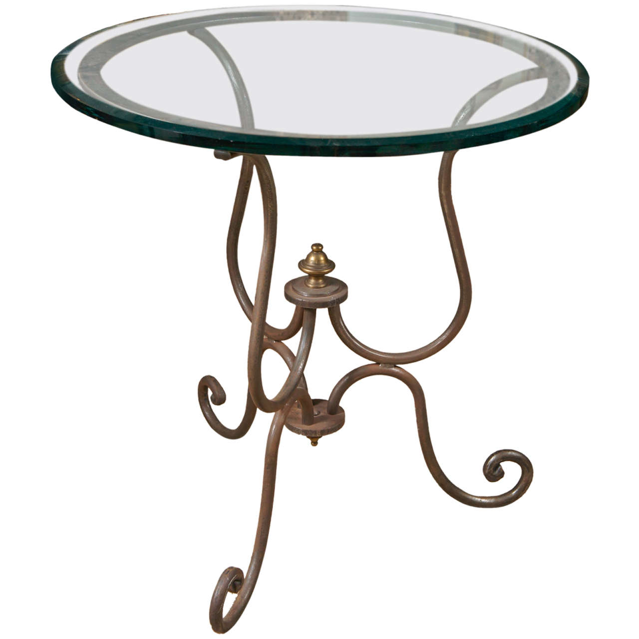 Scroll Iron End Table For Sale