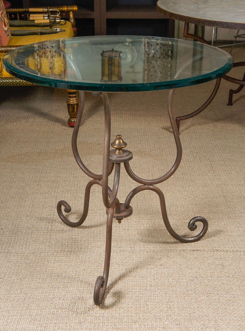 American Scroll Iron End Table For Sale