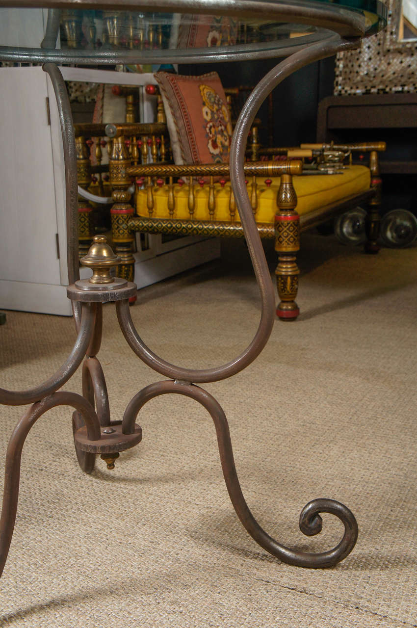 20th Century Scroll Iron End Table For Sale
