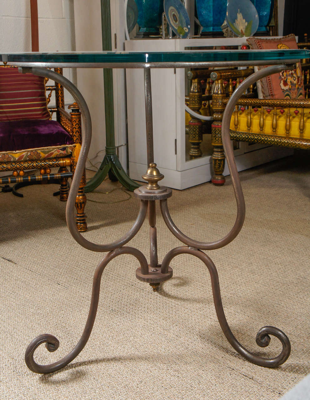 Scroll Iron End Table For Sale 3