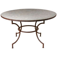 Tile Top Table with Iron Base