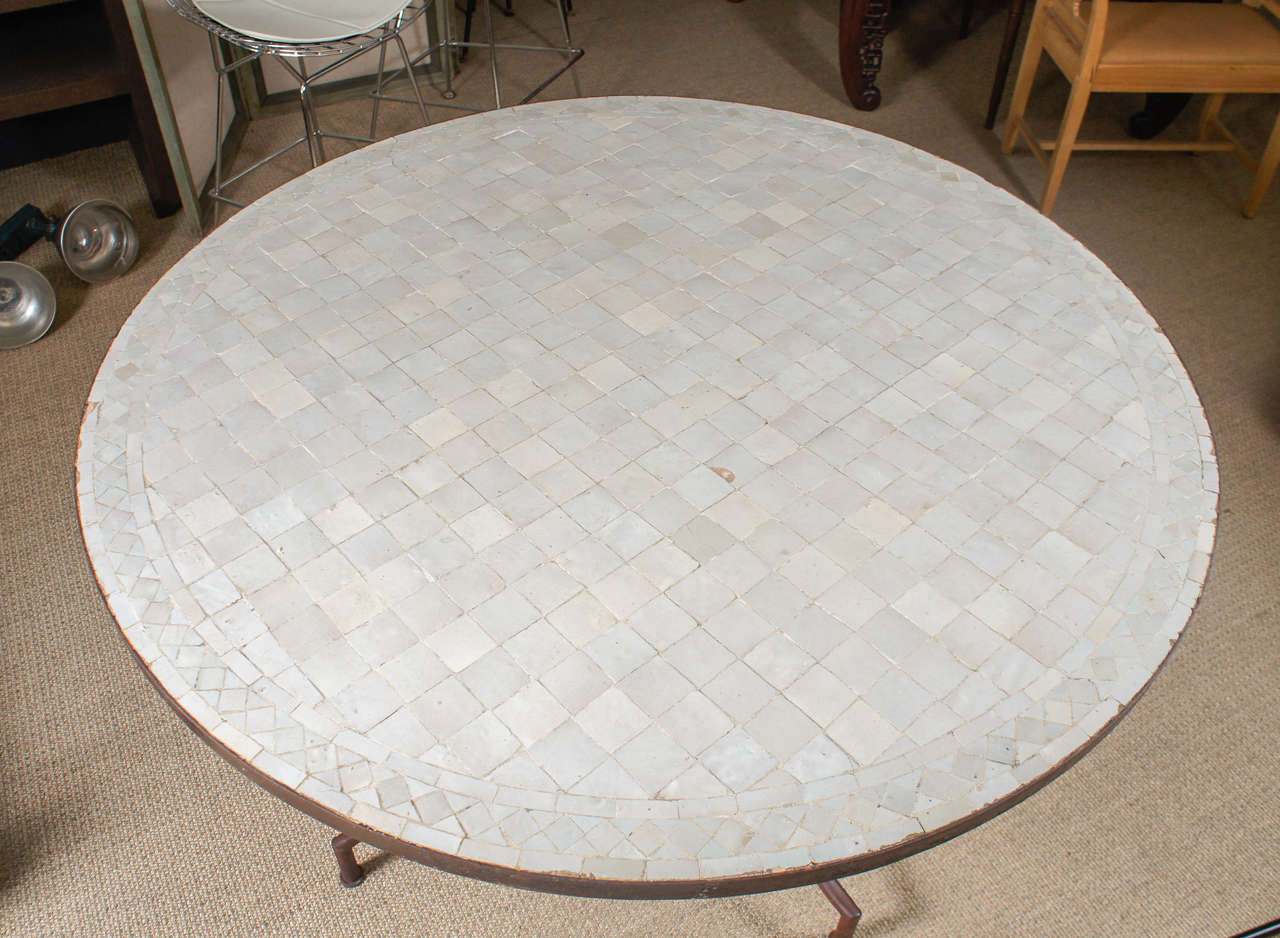 Unknown Tile Top Table with Iron Base