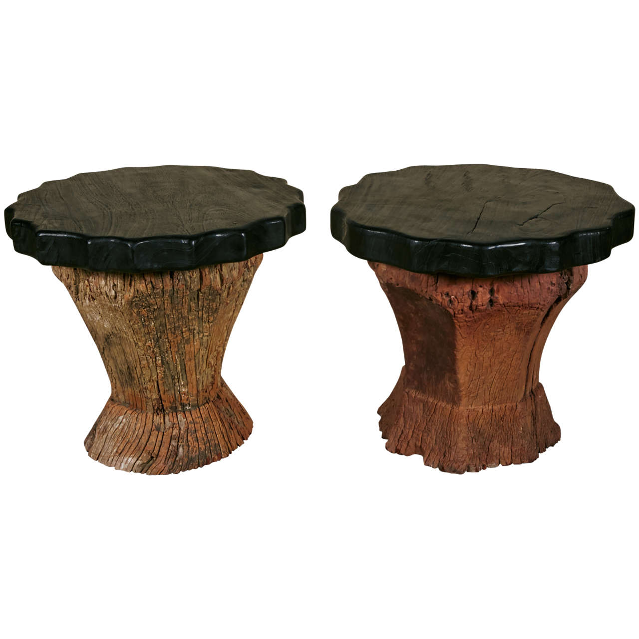 20th Century Pair of Teak Pilar Side Tables For Sale