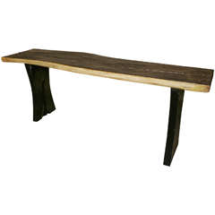 20th Century Suar Wood Console with Black Legs