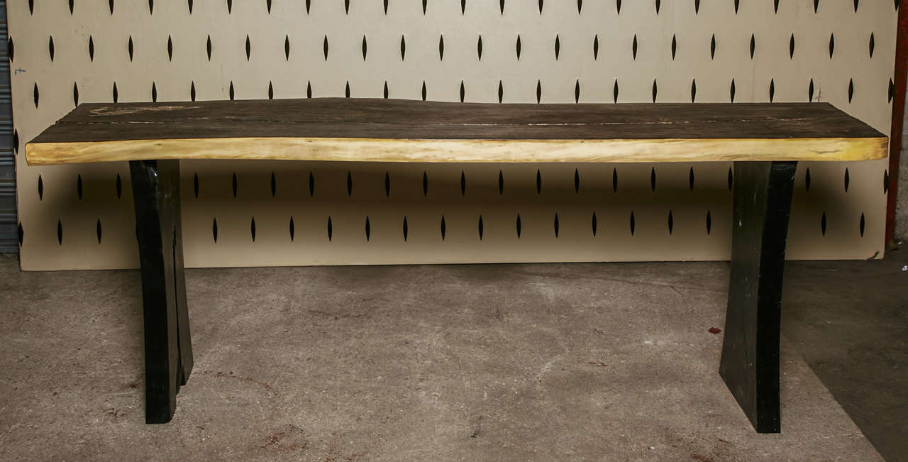 20th Century Suar Wood Console with Black Legs at 1stDibs