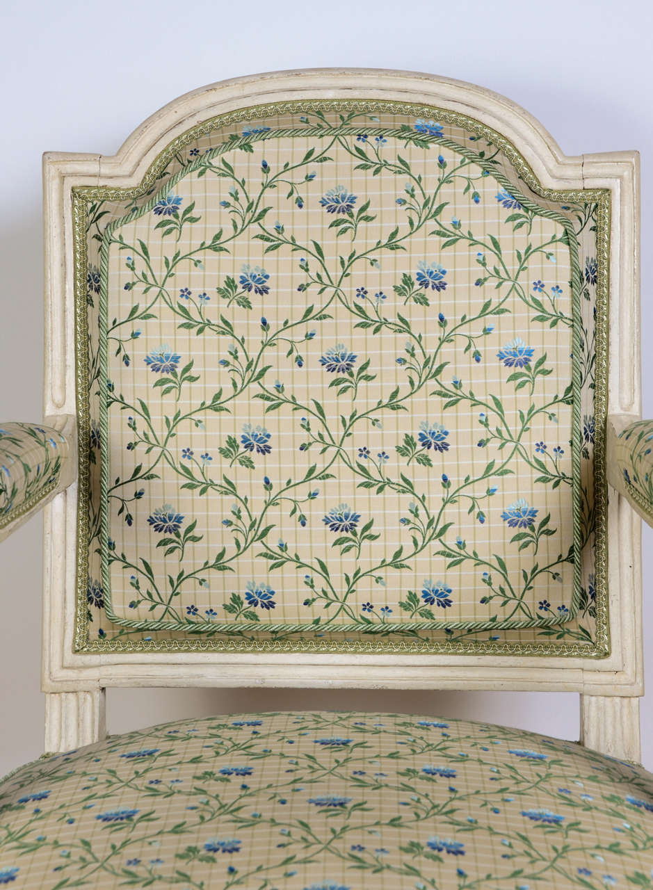 French 18th Century Pair of Louis XVI Armchairs Stamped C. Chevigny