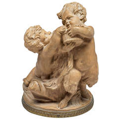 19th Century Terra Cotta Group Sculpture