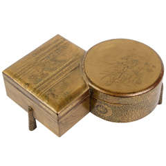 Antique 19th Century Japanese Gold Laquer Kobako