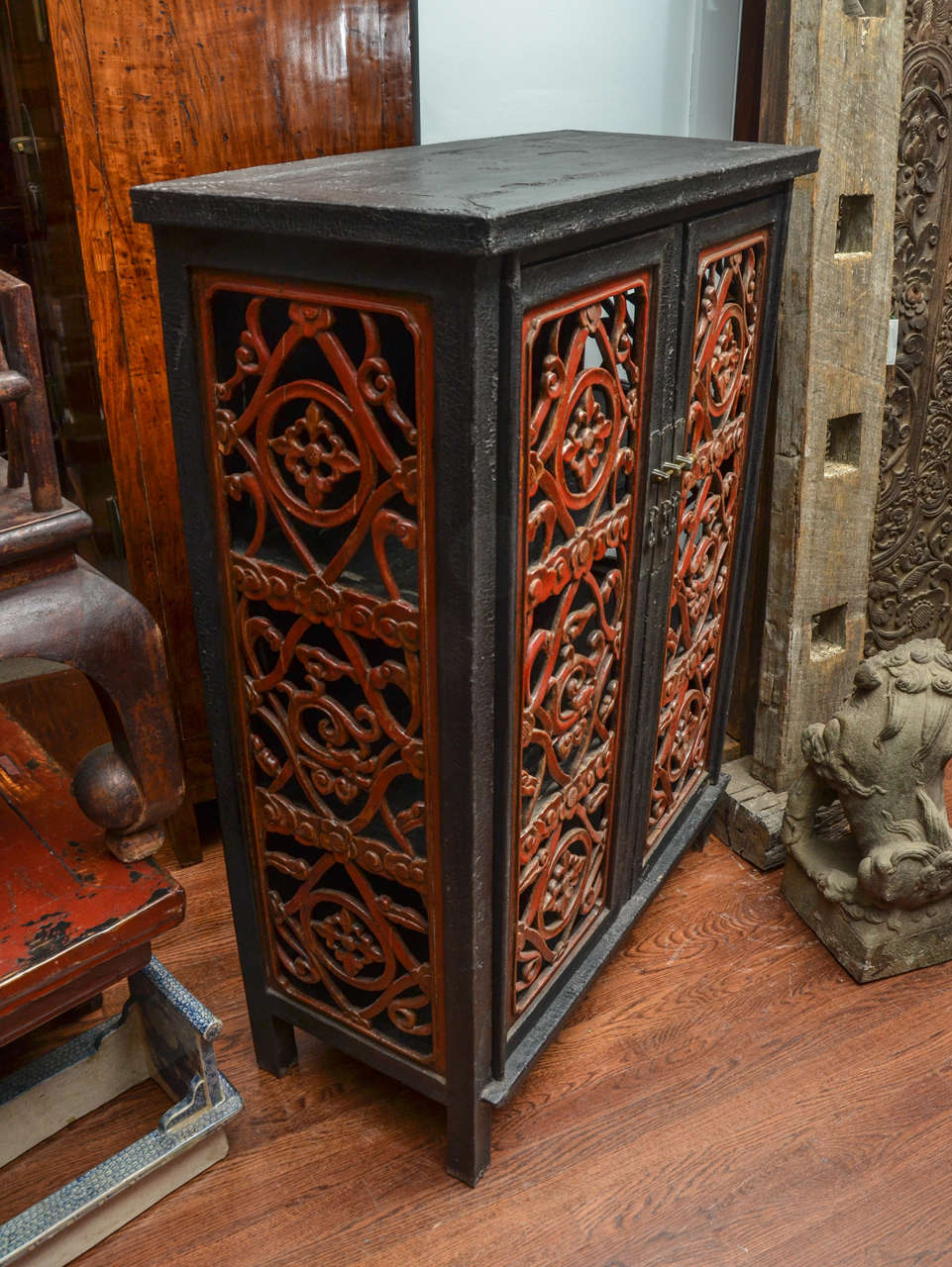 Late 18th-early 19th century Qing dynasty kitchen cabinet (Chinese equivalent of American Pie Safe).