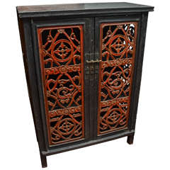Qing Dynasty Shanxi Lacquered Kitchen Storage Cabinet