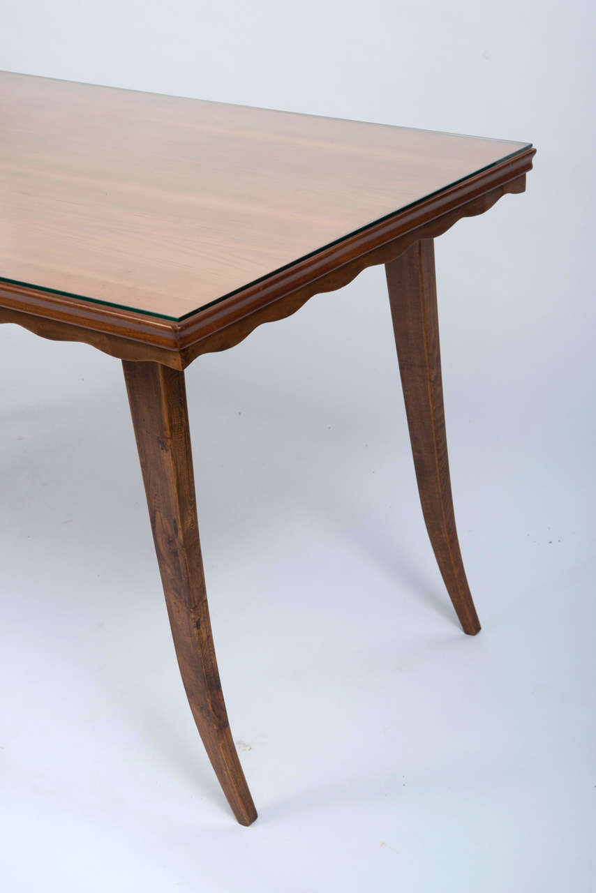 Walnut Dining Table in the Style of Paolo Buffa In Excellent Condition In Macclesfield, Cheshire