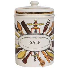 Porcelain Jar and Cover by Piero Fornasetti