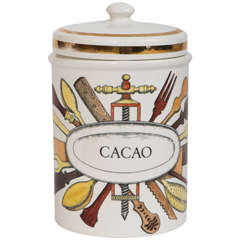 A Porcelain Jar and Cover by Piero Fornasetti.
