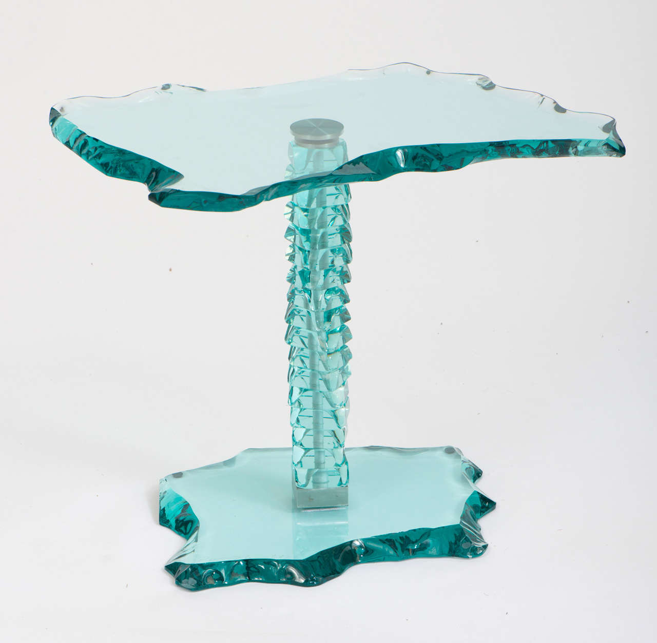 Danny Lane green tinted glass side table, England 2014 1