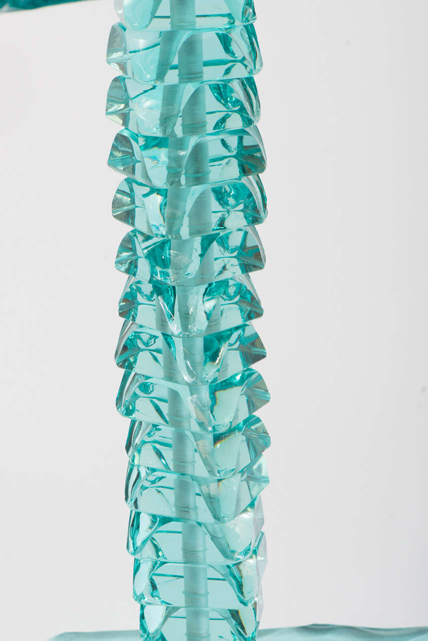 Danny Lane green tinted glass side table, England 2014 at 1stDibs