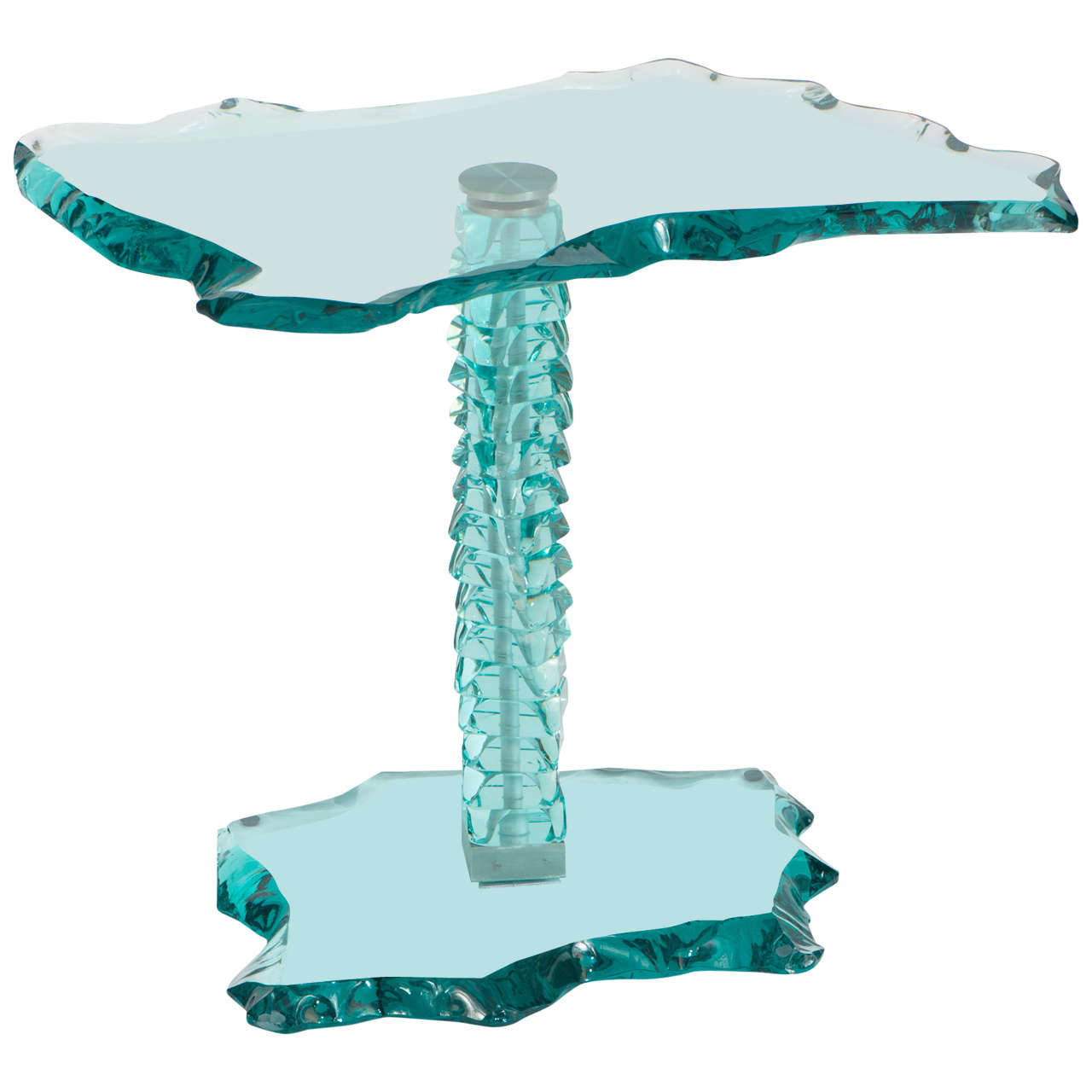 Danny Lane green tinted glass side table, England 2014 For Sale at 1stdibs