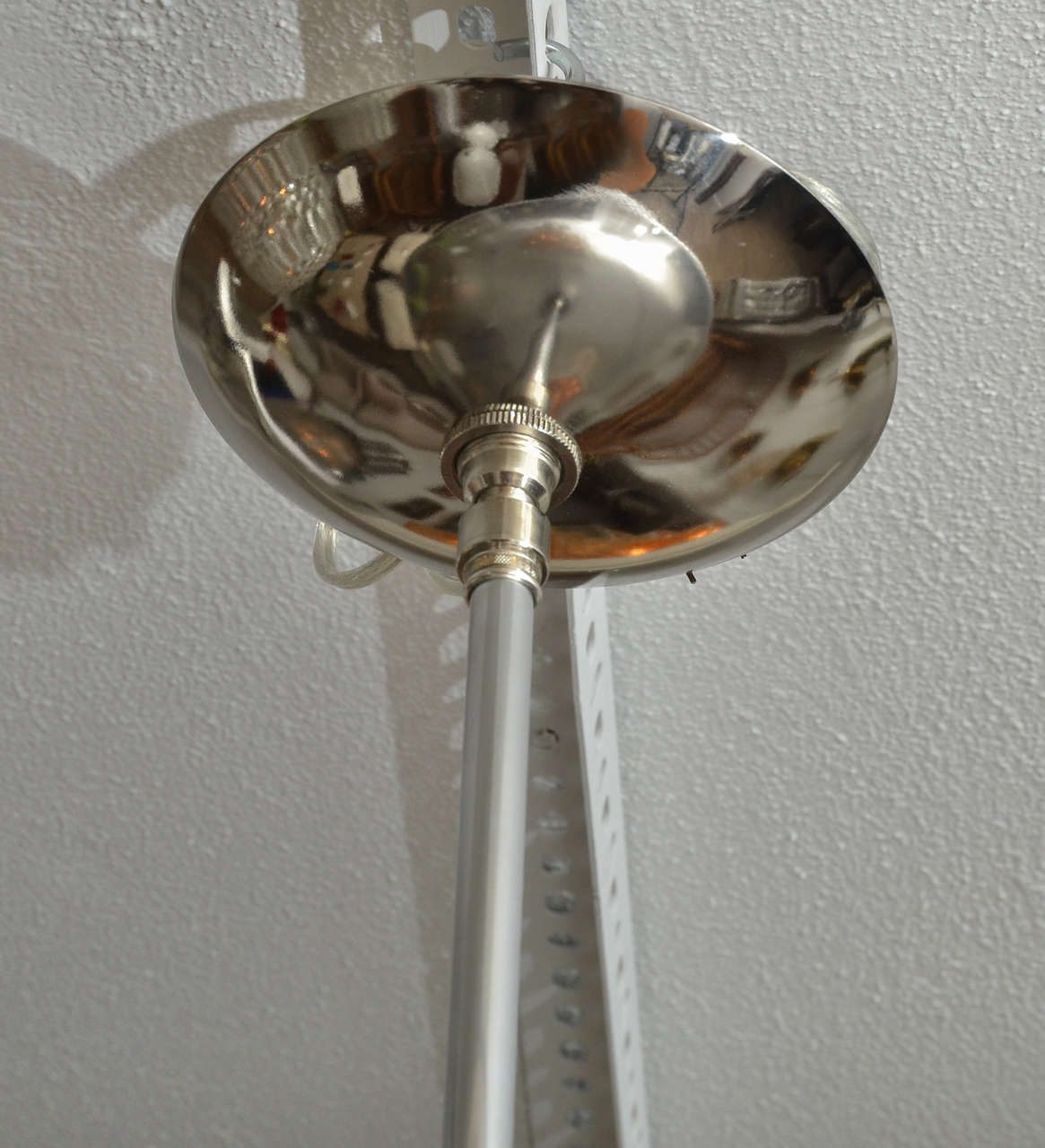 Mid-Century Modern Spun Aluminium Dome Ceiling Fixture with Conical Uplights by Edward Wormley For Sale