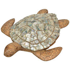 Abalone and Wood Turtle Sculpture