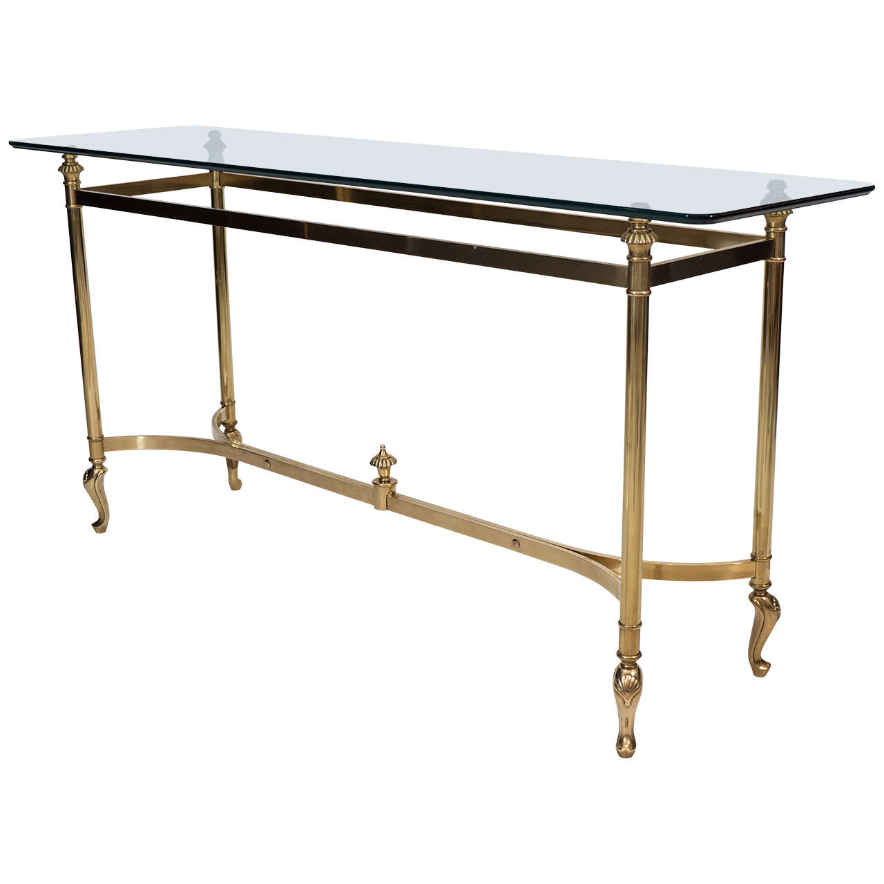 Brass Console Table in the Manner of Maison Jansen at 1stDibs