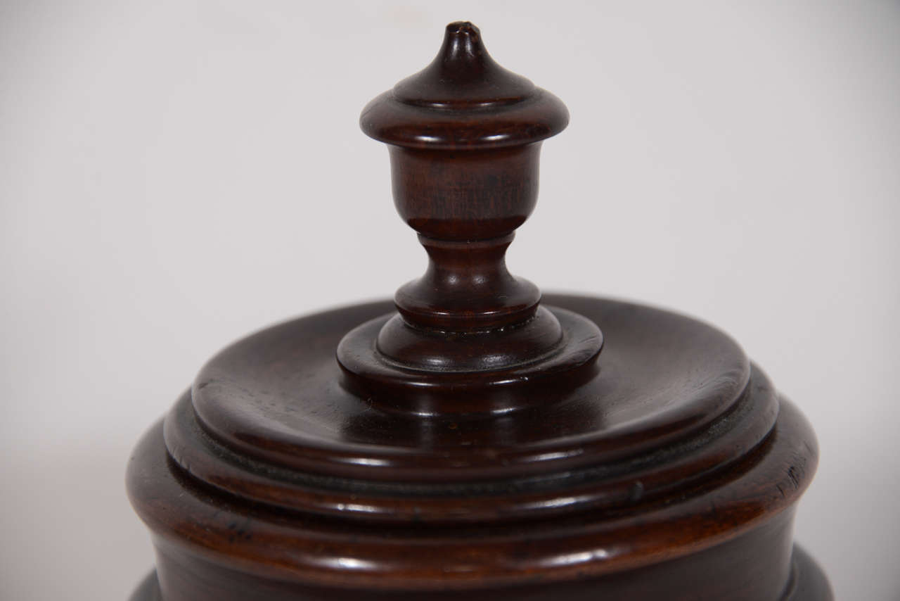 Wooden Dutch Tobacco Jar In Excellent Condition In Houston, TX