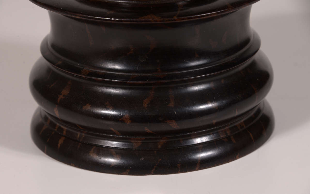 19th Century Wooden Dutch Tobacco Jar in Tortoise Shell Wood