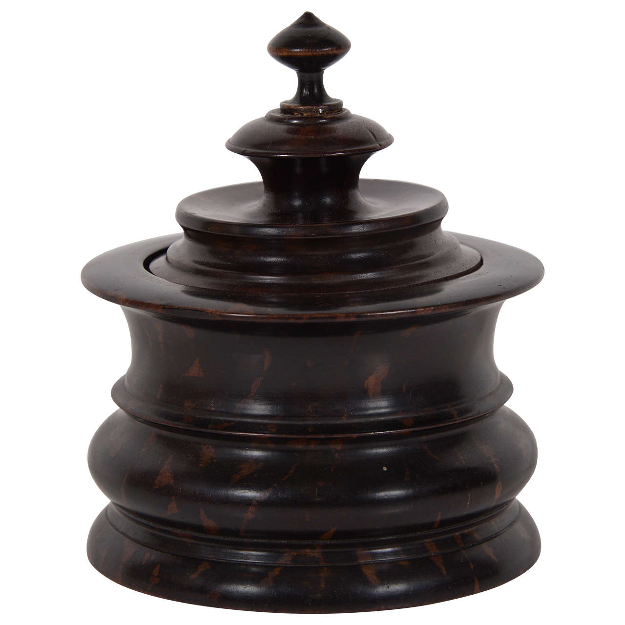 Wooden Dutch Tobacco Jar in Tortoise Shell Wood