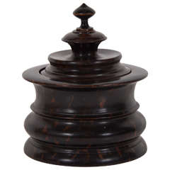 Wooden Dutch Tobacco Jar in Tortoise Shell Wood