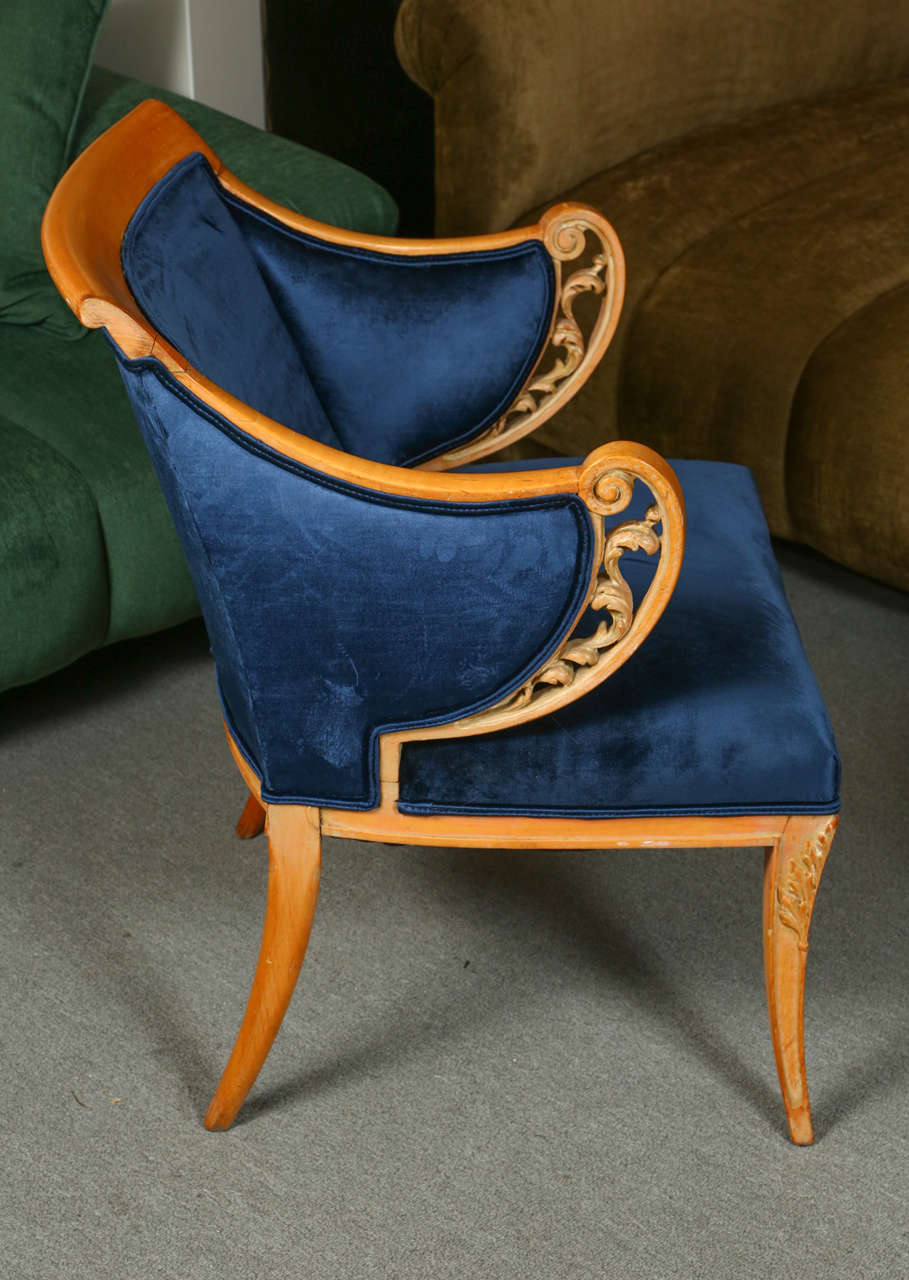 Mid-20th Century Glamorous Side Chair in the Hollywood Regency Style