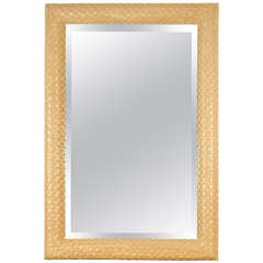Beautiful Beveled Mirror with Carved Wood Frame Beautiful Beveled Mirror with Carved Wood Frame
