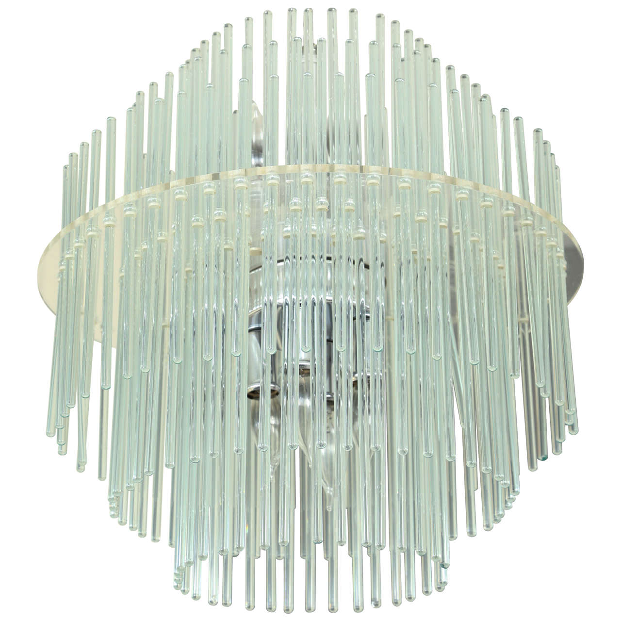 Midcentury Glass Rod Chandelier by Lightolier For Sale