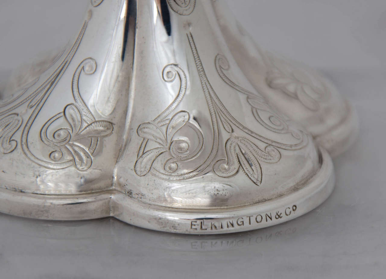 Set of Four Antique English Silver Goblets For Sale 3