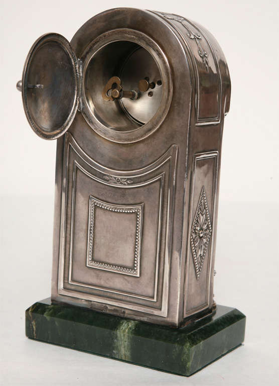 Silver A SILVER AND NEPHRITE TABLE CLOCK. RUSSIAN,  CIRCA 1900