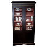 Black Painted Cabinet with Glass Front Doors