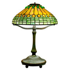 Antique Tiffany Jewelled Feather Table Lamp